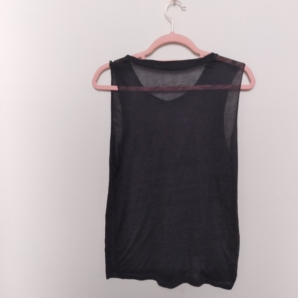 Black and Orange Basic Witch Humor Burnout Graphic Tank Top Size Small - Picture 3 of 5